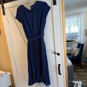 Anna Kaci California pretty, navy, short sleeved dress, pleated skirt, size XL